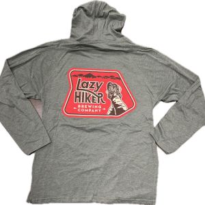 Moss Hooded Long Sleeve - Red Logo Back