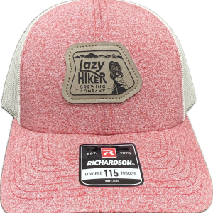 HATS: 115- Heather Red/Birch - Faux Leather Patch